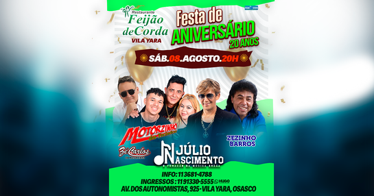 ANIVERSÁRIO FEIJÃO DE CORDA - VILA YARA