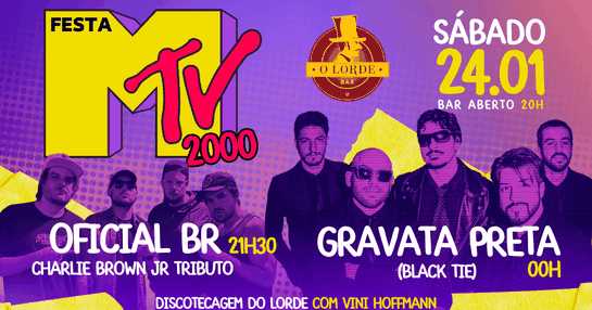 24.01 | Festa MTV 200 - Oficial Br + Gravata Preta