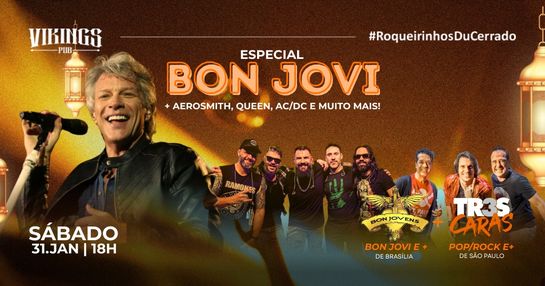 31/01 SÁBADO - BANDA BON JOVENS + BANDA TRÊS CARAS