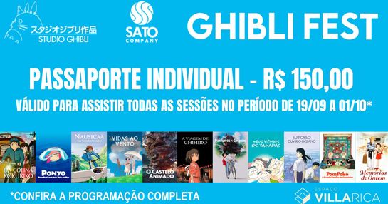 PASSAPORTE INDIVIDUAL GHIBLI FEST - ACESSO A 14 SESSÕES
